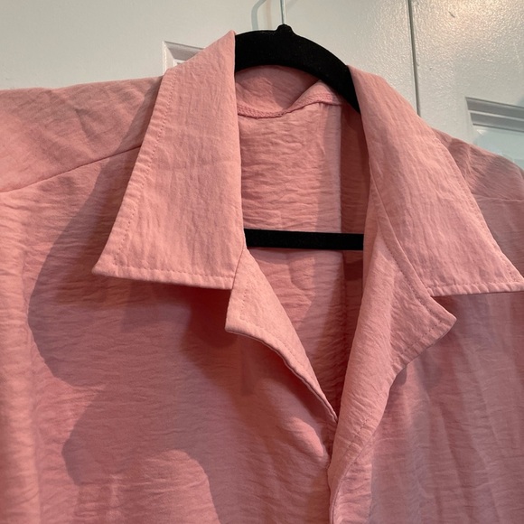 Men's XXL Light Pink Button Up with Crinkle Texture From Amazon - Picture 2 of 5